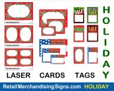 Christmas Holiday Price Tags Card Signs with hold and stirng and for laser printers
